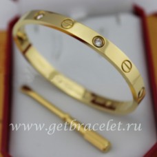  Bransoletka Cartier Love dla mężczyzn i kobiet z żółtego złota z 4 diamentami