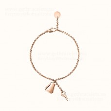 Bransoletka Hermes Kelly Clochette w kolorze różowego złota, 17 cm
