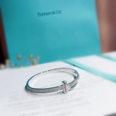 Bransoletka Tiffany Tiffany T1 z diamentami, szeroka, srebro/żółte złoto/różowe złoto