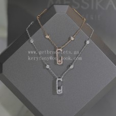 Naszyjnik szczęścia Messika z diamentami w kolorze różowego złota i białego złota
