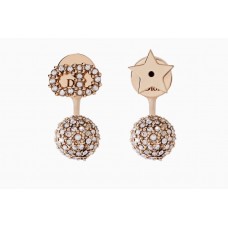 Kolczyki Dior La petite Tribale Asymmetric CD-Star White Crystal Drop w kolorze różowego złota