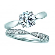 Pierścionek zaręczynowy Tiffany Love z oprawą diamentową w kolorze srebrnym, dla kobiet, cztery łapy, 2 w 1, Wielka Brytania