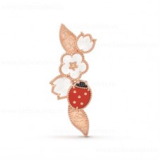 Van Cleef Arpels Lucky Clip Różowe złoto Karneol Masa perłowa Onyks