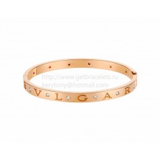 Bransoletka BVLGARI Bangle z różowego złota z 12 diamentami Bransoletka BVLGARI Bangle z różowego złota z 12 diamentami