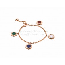 Bransoletka BVLGARI BVLGARI z różowego złota z masą perłową, karneolem, malachitem i lapisem Bransoletka BVLGARI BVLGARI z różowego złota z masą perłową, karneolem, malachitem i lapisem