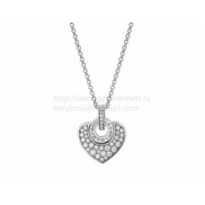BVLGARI BVLGARI Wisior Cuore z białego złota z diamentami Pave