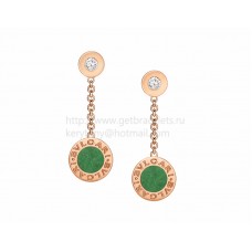 BVLGARI Kolczyki BVLGARI Różowe złoto z jadeitem Jadeit i diamentami