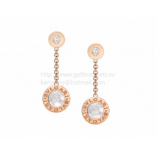 BVLGARI Kolczyki BVLGARI Różowe złoto z masą perłową i diamentami