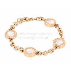Bransoletka BVLGARI BVLGARI z różowego złota z masą perłową i onyksem Bransoletka BVLGARI BVLGARI z różowego złota z masą perłową i onyksem