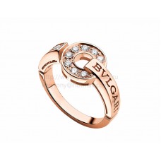 BVLGARI BVLGARI Pierścionek z różowego złota z diamentami