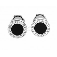 BVLGARI Kolczyki z białego złota z czarnym onyksem