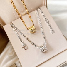 Naszyjnik Bvlgari B.zero1 Rock z diamentami w szlifie pave, żółte i białe złoto AAA
