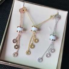 Naszyjnik Bvlgari B.zero1 z frędzlami, biały, ceramiczny, z diamentami, 3 kolory, wysoka jakość