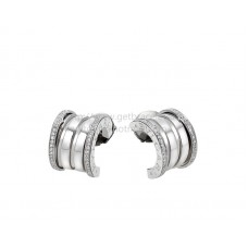 Kolczyki Bvlgari B.zero1 z białego złota z diamentami Pave Kolczyki Bvlgari B.zero1 z białego złota z diamentami Pave