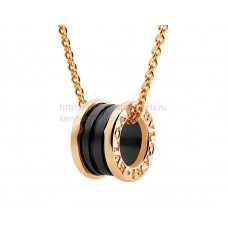 Wisiorek Bvlgari B.zero1 z czarnym ceramicznym łańcuszkiem z różowego złota