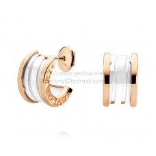 Kolczyki Bvlgari B.zero1 z różowego złota z białą ceramiką Kolczyki Bvlgari B.zero1 z różowego złota z białą ceramiką