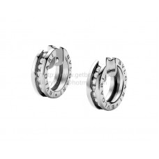 Kolczyki Bvlgari B.zero1 Small White Gold z diamentami i drobną perłą Kolczyki Bvlgari B.zero1 Small White Gold z diamentami i drobną perłą