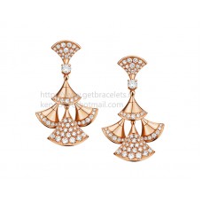 Kolczyki Bvlgari DIVAS Dream Rose Gold z diamentami Pave