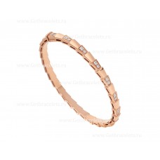 Bransoletka Bvlgari Serpenti Viper z 18-karatowego różowego złota z diamentami Demi-Pave