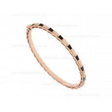 Zestaw cienkiej bransoletki Bvlgari Serpenti Viper z 18-karatowego różowego złota z elementami onyksu