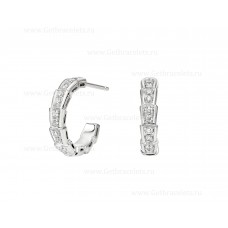 Kolczyki Bvlgari Serpenti Viper z 18-karatowego białego złota z diamentami