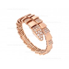 Bransoletka Bvlgari Serpenti Viper One-coil z 18-karatowego różowego złota z diamentami Demi Pave Bransoletka Bvlgari Serpenti Viper One-coil z 18-karatowego różowego złota z diamentami Demi Pave