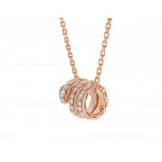 Naszyjnik Bvlgari Serpenti Viper z 18-karatowego różowego złota z diamentami Pave