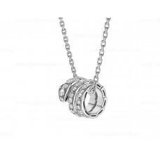 Naszyjnik Bvlgari Serpenti Viper z 18-karatowego białego złota z diamentami Pave