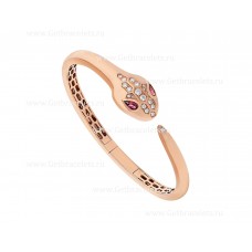 Bransoletka Bvlgari Serpenti z 18-karatowego różowego złota z rubinowymi oczami i diamentami Demi-Pave na czubku i ogonie