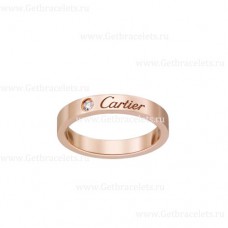 Obrączka ślubna Cartier C de Cartier z diamentami w kolorze różowego złota