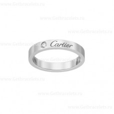 Obrączka ślubna Cartier C de Cartier z diamentami z białego złota