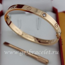  Bransoletka Cartier Love dla mężczyzn i kobiet z różowego złota z 4 diamentami