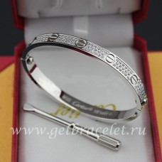 Bransoletka Cartier Love z białego złota z diamentami