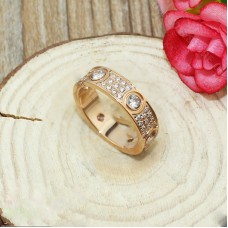 Pierścionek Cartier Love z 18-karatowego różowego złota z diamentami i 6 dużymi diamentami