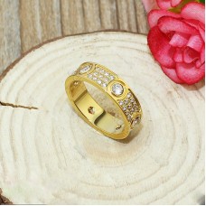 Pierścionek Cartier Love z 18-karatowego żółtego złota z diamentami i 6 dużymi diamentami