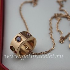 Naszyjnik Cartier z różowego złota z kolorowymi diamentami