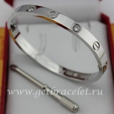  Bransoletka Cartier z białego złota dla mężczyzn i kobiet Love z 4 diamentami