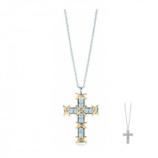 Naszyjnik z dziesięciokamiennym krzyżem Tiffany Schlumberger z diamentami America Lady