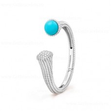 Bransoletka Van Cleef Arpels Perlee Couleurs z białego złota z turkusem diamentowym