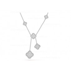 Naszyjnik Van Cleef Arpels Perlee Magic Alhambra 6 motywów z diamentami