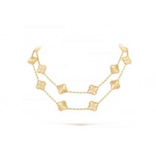 Van Cleef Arpels Alhambra Długi naszyjnik 20 motywów Żółte złoto diamenty