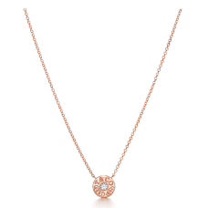 Naszyjnik z wisiorkiem Tiffany 1837 Circle z jednym diamentem, srebro/różowe złoto