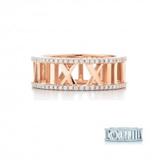 Pierścionek Tiffany Atlas Rose Gold z okrągłymi diamentami