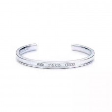 Tiffany Co. Tiffany 1837 Srebro Sterling 4MM Wąska, Sztywna Bransoletka Biżuteria Imprezowa Damska