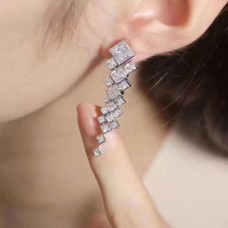 Kolczyki Tiffany Drop ze srebra 925 Square Crystals Store