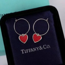Zestaw kolczyków Tiffany z zawieszką Love Heart Charm w kolorze czerwonym, skórzany, dwustronny, UK