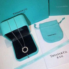 Naszyjnik Tiffany Dupe Schlumberger Circle z kryształkami i srebrem próby 925, pozłacany, dla kobiet