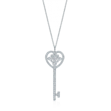 Naszyjnik z zawieszką w kształcie serca Tiffany Keys, srebro próby 925, prezent