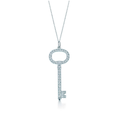 Naszyjnik z owalnym kluczem Tiffany Keys z diamentami i srebrem próby 925