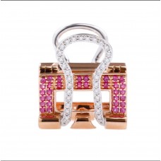 Kolczyki Tiffany Rose Gold 925 Silver Female Diamonds Pink Crystals Foldback Clip Rigs